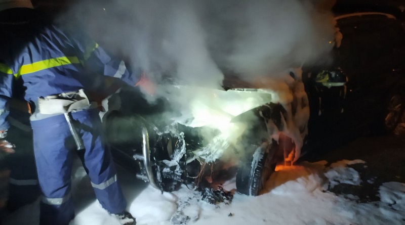 Ночью в Южноукраинске горел Hyundai
