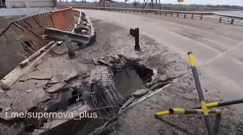 З'явилося відео руйнувань на греблі Каховської ГЕС