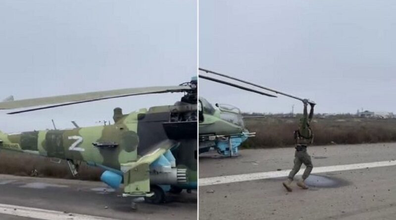 Українські військові перетрофували вертоліт Мі-24 (відео)